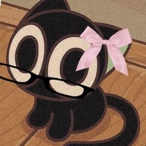 Black Cat Plush with Pink Bow